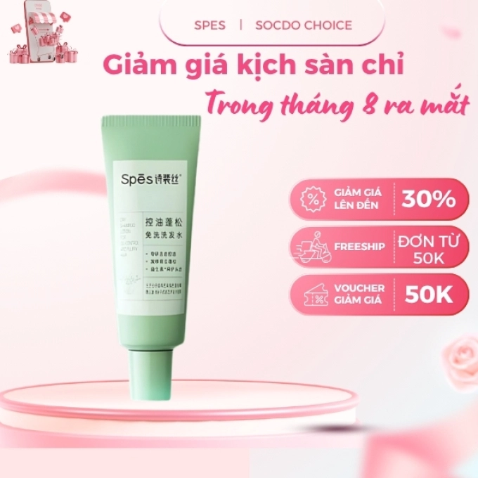Dầu gội khô Spes dạng gel giúp kiềm dầu và làm bồng bềnh cho mái tóc 80ml